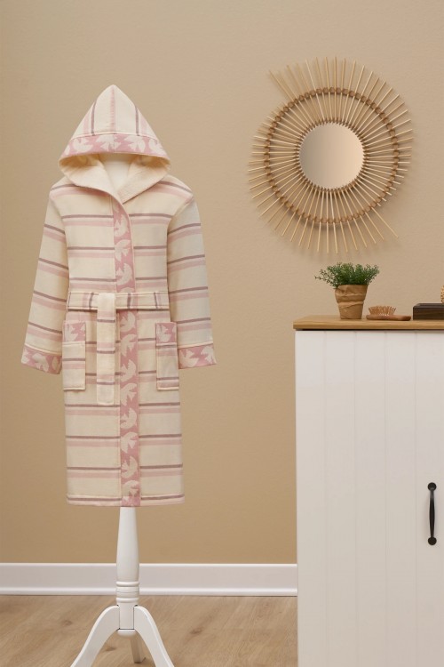 Özdilek Birds Kapüşonlu Peştamal Çocuk Bornozu 3/4 Yaş