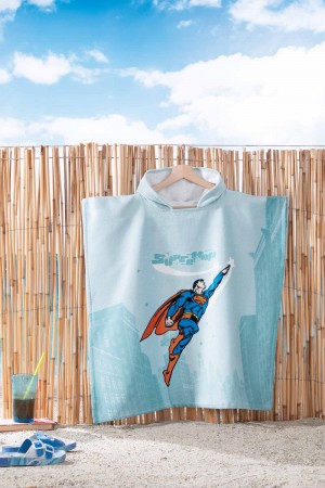 Özdilek Superman Hero Lisanslı Kadife Çocuk Panço 4/9 Yaş