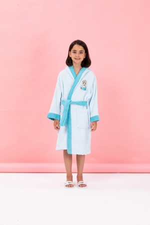 Özdilek Frozen Snowflake Nakışlı Disney Lisanslı Kapüşonlu Çocuk Bornozu 5/6 Yaş