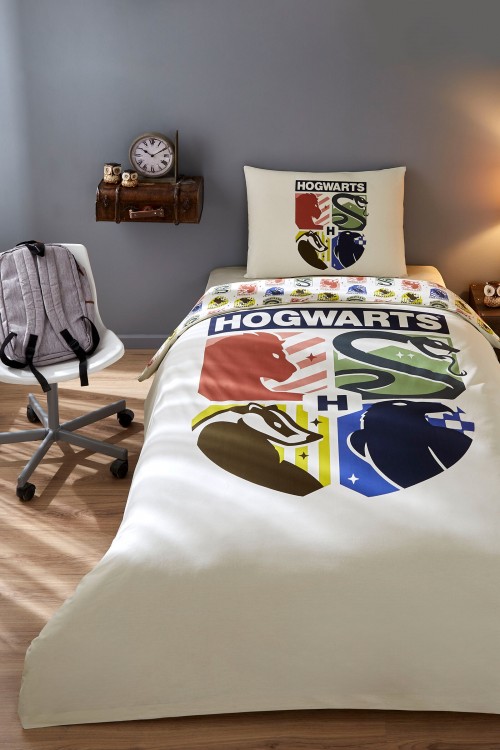 Özdilek Harry Potter Hogwarts Tek Kişilik Lisanslı Lastikli Çocuk Nevresim Takımı
