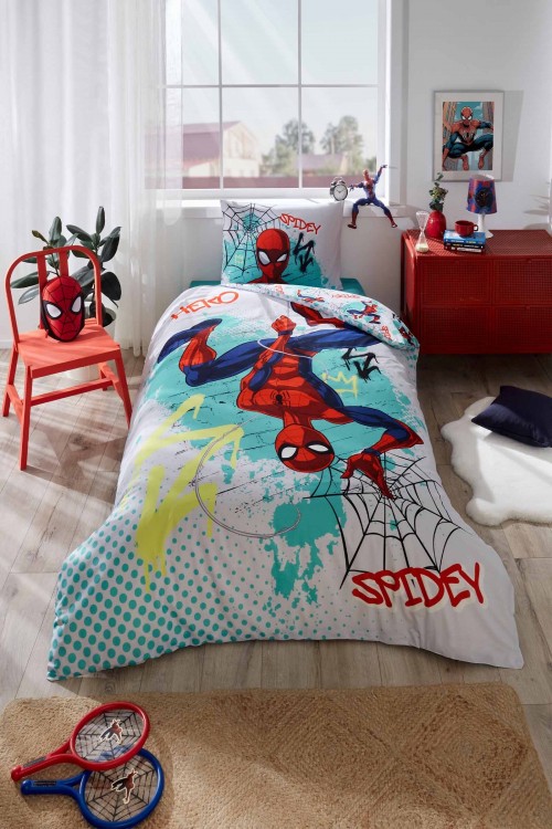 Özdilek Spiderman Spidey Hero Tek Kişilik Lisanslı Lastikli Çarşaf Çocuk Nevresim Takımı