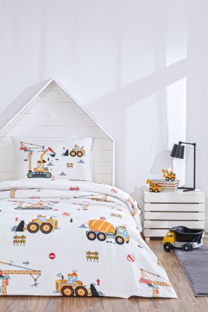 Özdilek Builder Tek Kişilik Lastikli Çarşaf Çocuk Pike Takımı