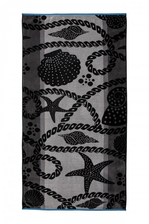 Özdilek Cannes Grey Shell Kadife Plaj Havlusu 86x162 cm
