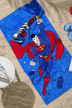 Özdilek Superman Star Lisanslı Kadife Plaj Havlusu 60x120 cm